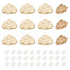 GOMAKERER 12Pcs Cloud Shape Brass Stud Earring Findings KK-GO0001-65-1