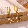 Brass Micro Pave Cubic Zirconia Dangle Hoop Earrings for Women KK-CBADCD7-02G-3