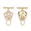 Brass Micro Pave Clear Cubic Zirconia Toggle Clasps KK-N054-143G-A-3