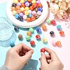 100Pcs UV Plating Opaque Acrylic Beads MACR-CJ0002-48-4