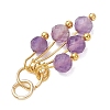 Natural Mixed Gemstome Faceted Round Beads Tassle Charms PALLOY-JF05107-5