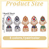 5 Pairs 5 Colors Zinc Alloy Chandelier Earrings EJEW-AN0004-96-2