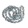 Electroplate Transparent Glass Beads Strands EGLA-Q133-01A-08-2