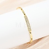 Brass Micro Pave Clear Cubic Zirconia Link Bracelets for Women BJEW-F504-12G-3