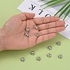 201 Stainless Steel 5-Petal Flower Filigree Fancy Bead Caps STAS-E088-01-5