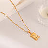 304 Stainless Steel Birth Flower Tag Pendant Necklaces for Women WG25FDF-05-1