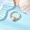 Round Natural Cultured Freshwater Pearl Finger Ring RJEW-JR00752-2