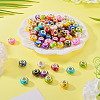 100Pcs 10 Colors Opaque Resin Rondelle European Beads RESI-TA0005-74-5
