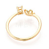 Flower Brass Micro Pave Cubic Zirconia Cup Peg Ring Settings X-KK-N274-15G-3