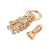 Brass Micro Pave Cubic Zirconia Fold Over Clasps KK-L223-003G-2