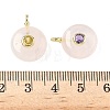 Natural Rose Quartz Flat Round Pendants G-H318-01G-09-3