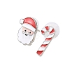 Christmas Theme Alloy Enamel Stud Earrings LS-EJEW-B068-02KCGG-01-2