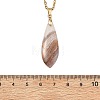 Natural Amethyst Lace Agate Teardrop Pendant 304 Stainless Steel Cable Chain Necklaces NJEW-JN06322-01-3