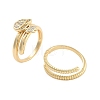 Brass Micro Pave Cubic Zirconia Boy Open Cuff Rings Set for Women RJEW-U002-12G-3