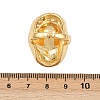 Brass ABS Plastic Pearl Cuff Rings for Women RJEW-L132-02G-5