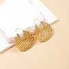 Hollow Line Flat Round Zinc Alloy Hoop Earrings FS-WG56B56-01-2