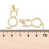 Brass Micro Pave Cubic Zirconia Pendants KK-C162-079G-01-3