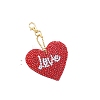 DIY Heart Keychain Diamond Painting Kits DIAM-PW0001-163-4