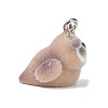 Animal Theme Flocky Opaque Resin Pendants RESI-H042-01P-13-2