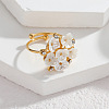 304 Stainless Steel & Rhinestone & Acrylic Cuff Open Rings WG9CA49-02-2