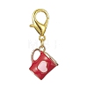 Tea Cup with Heart Alloy Enamel Pendant Decoraiton HJEW-JM01041-3