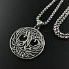 Stylish Punk Stainless Steel Hollow Tree of Life Pendant Necklaces for Men AE1544-1