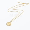 Brass Micro Pave Clear Cubic Zirconia Pendant Necklaces NJEW-J059-01H-2