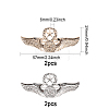 4Pcs 2 Colors Alloy Eagle Wing with Star Brooch JEWB-CA0001-42-2