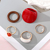 5Pcs Alloy with Resin Finger Rings FS-WGD69ED-01-3