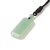 Natural & Synthetic Mixed Gemstone Rectangle Pendant Necklace with Nylon Cord for Women NJEW-C001-01A-3