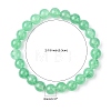 Dyed Natural Green Aventurine Beads Stretch Bracelets BJEW-Q305-2