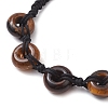 Natural Tiger Eye Rondelle Braided Bead Bracelets BJEW-TA00492-02-3