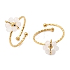 Adjustable 304 Stainless Steel Natural Other Jade Cuff Open Rings RJEW-P187-01G-05-4