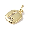 Rack Plating Brass Micro Pave CLear Cubic Zirconia Charms KK-E110-14G-L-2