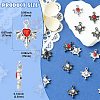 16Pcs 8 Colors Alloy Rhinestone Pendants RB-CJ0001-11-2
