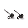 304 Stainless Steel Ball Stud Earring Findings X-STAS-G099-09B-3
