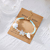 Alloy & Glass & Resin Shell Shape & Starfish Beaded Bracelets for Women WG1412B-04-1