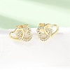 Brass Micro Pave Cubic Zirconia Stud Earrings KK-CBA5B62-01A-G-1