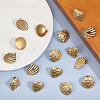 24Pcs 6 Styles Heart & Flat Round & Rhombus & Shell 304 Stainless Steel Stud Earring Findings STAS-CA0002-13-3