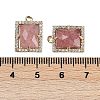 Natural Strawberry Quartz Faceted Rectangle Pendants G-I375-05G-06-3