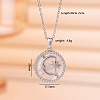 Brass Micro Pave Clear Cubic Zirconia with Natural White Shell Pendant 304 Stainless Steel Cable Chain Necklaces for Women WGAF233-10-1