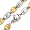 201 Stainless Steel Oval Links Chain Necklace NJEW-F22-39P-GP-2