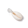 Natural Cowrie Shell Pendants PALLOY-JF03710-01-4