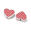 Spray Painted & Printed Wood Beads WOOD-L023-02B-2