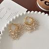 Brass Glass Bead Tassel Chandelier Earrings FS-WGEADFA-01-1