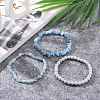 Natural Aquamarine Stretch Bracelets BJEW-JB05649-4
