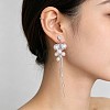 Alloy Micro Pave Cubic Zirconia Stud Earrings AL-CBA3C8B-16P-1