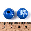 Christmas Spray Painted Schima Wood Beads WOOD-T032-35C-3
