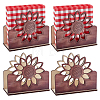4Bags Sunflower Wood Napkin Holder AJEW-GO0004-72-1