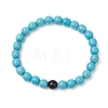 Synthetic Turquoise Beaded Stretch Bracelets for Women Men BJEW-JB11552-02-2